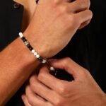 Black Obsidian &  seashell bracelet