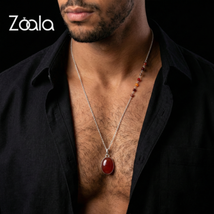 Red Jade silver necklace