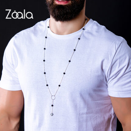 Onyx Beads & silver 925 necklace