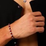 Red agate and hematite bracelet,